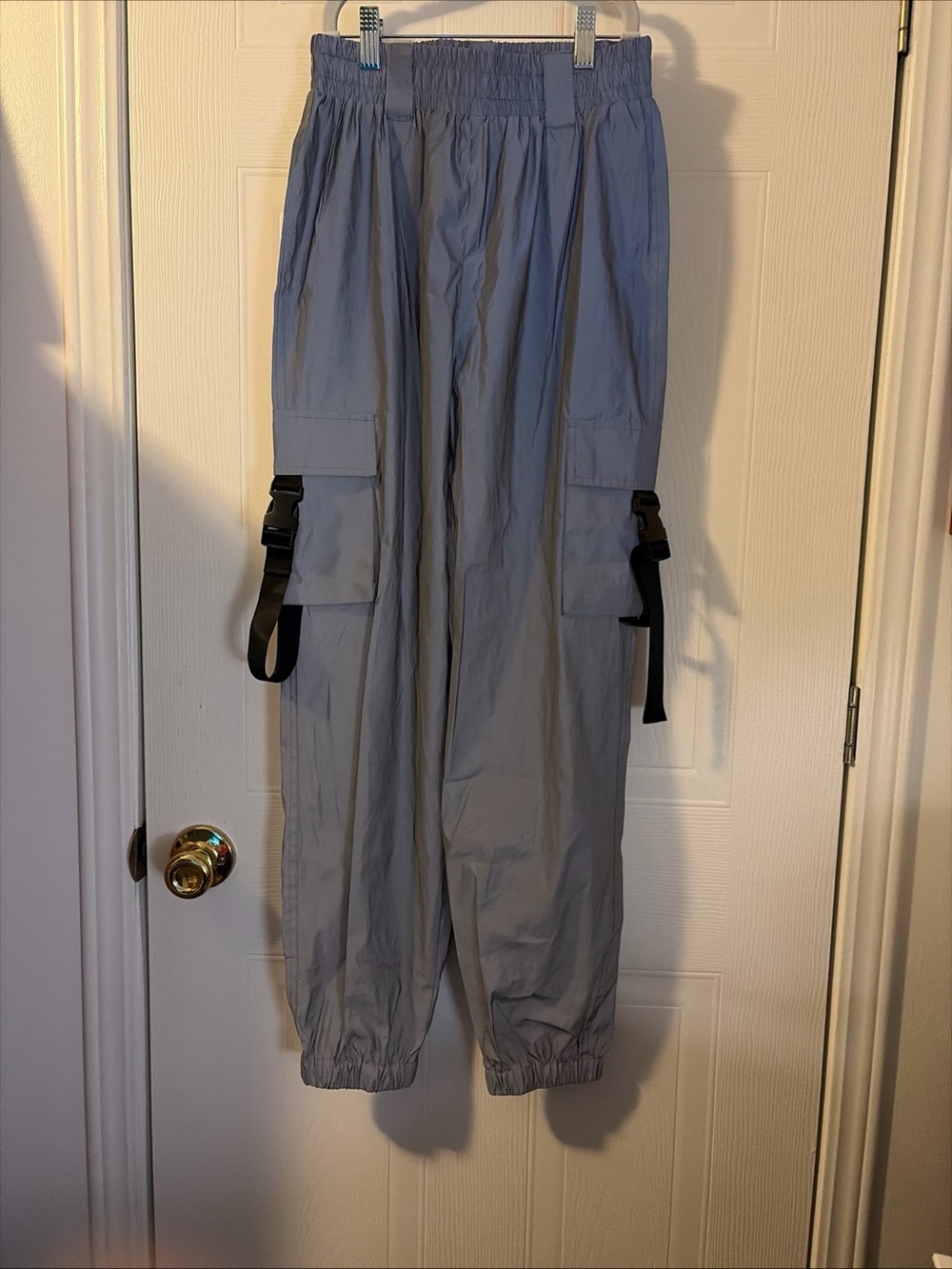 Forever 21 Pants Women M Grey Cargo Joggers Belted Gorpcore Utility Streetwear
